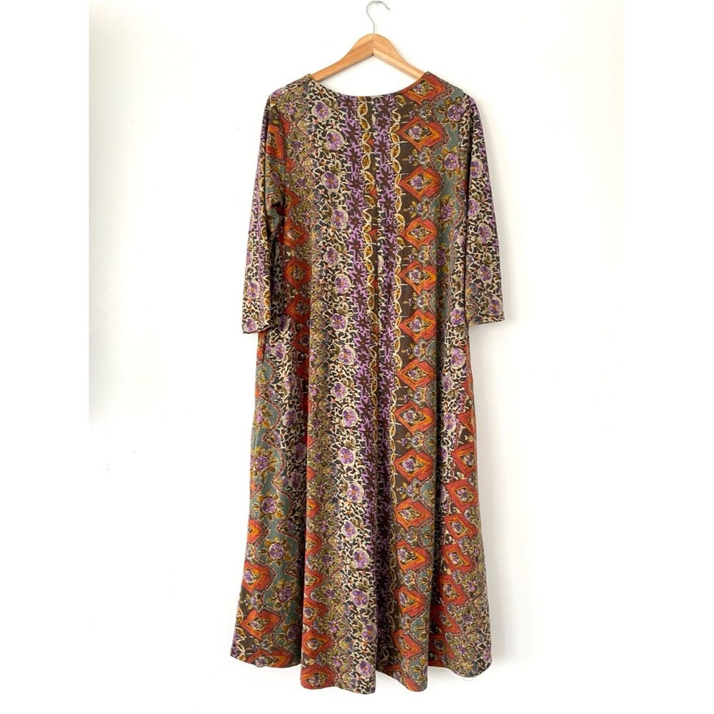 NATURAL LIFE Sweater Knit Maxi Dress Sz L Cottage core Granola Girl Boho Cozy - Picture 6 of 10
